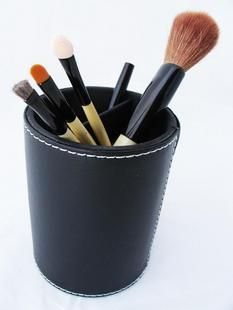  Brown makeup Brush Barrel Pen Holder Makeup Tube makeup tools storage