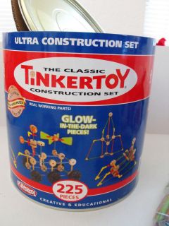 Tinker Toys Ultra Construction Set 225 Pcs Glow in The Dark Pcs New