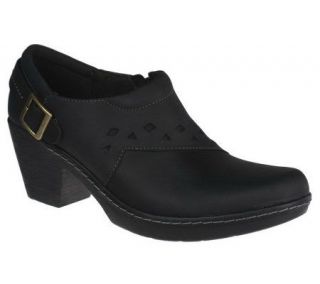 Clarks Bendables Leather Slip on Shooties with Buckle Detail