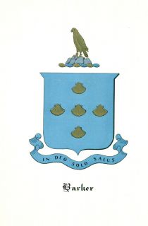 Great Coat of Arms Barker Family Crest Genealogy Would Look Great