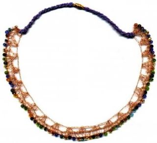Crochet Pattern Beaded Necklace Jewelry Holiday Bazaar