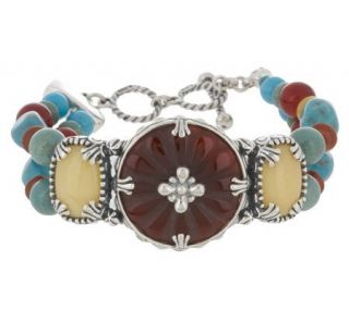 Carolyn Pollack Sterling Carousel Bead Bracelet —