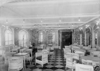 The Veranda Cafe Palm Court of The Titanic 1912 Photo