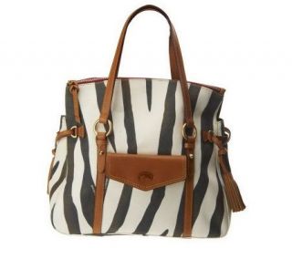 As Is Dooney& Bourke Zebra Fabric Smith bag —