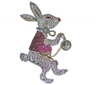 Kirks Folly Couture White Rabbit Pin —