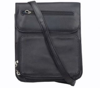 Travelon Leather Convertible Multi Pocket Organizer Bag —