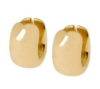 Arte dOro Wide Oval Shaped Huggie Hoop Earrings, 18K Gold —