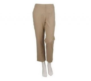 George Simonton Petite Fly Front Ankle Pants w/Back Elastic Detail