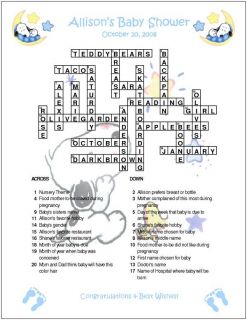  Baby Snoopy Custom Crossword Shower Puzzles