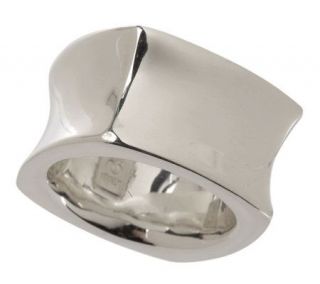 UltraFine Silver Polished Bold Concave Band Ring —