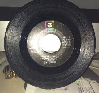 Jim Croce Time In A Bottle 45 Record w/Auth Jacket VG Cond., Orig