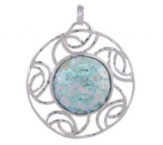Or Paz Sterling Roman Glass Pendant —