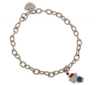 Hello Kitty Diamonique Sterling 50th Anniversary Charm Bracelet