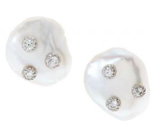 Judith Ripka 13mm Cultured Pearl Baroque Stud Earrings —