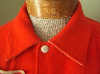 Vintage Blepp Coombs Red Letter Varsity Wool Rayon Reversible Coat