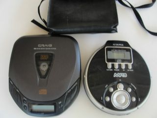 CRAIG COMPACT DISC PERSONAL CD PLAYER AND AUDIOVOX MP3 PERSONAL CD