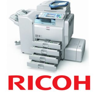 Ricoh Aficio MP 5000 Copier with Feed Fax Finisher Print Scan 1M