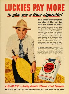  Lucky Strike Cigarettes Tobacco R. Crutchfield   ORIGINAL ADVERTISING