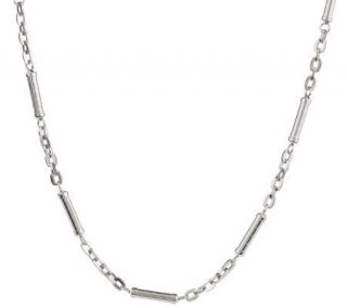 Forza Mens Stainless Steel Thin Barrel Link Necklace —