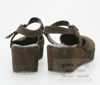 Cordani Brown Suede Ankle Strap Wedges Size 37