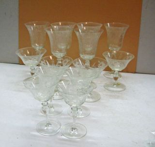 14 PC Crystal Stemware Arcadia Are 14 Hungary Goblets