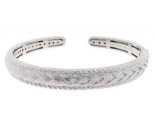 Judith Ripka Sterling Braided Berge Textured Hinged Cuff   J267349