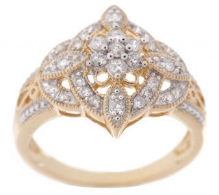 AffinityDiamond 4/10 ct tw Floral Lace Design Ring, 14K Gold   J267404