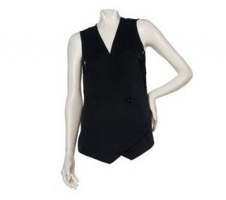 Kris Jenner Kollection Vest with Lace Detail and Belt   A222798