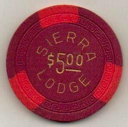 Vintage $5 Chip Sierra Lodge Casino Crystal Bay Lake Tahoe Nevada
