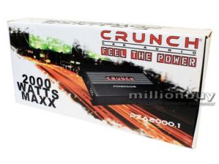 Crunch PZA2000 1 2000W Monoblock Car Amp Amplifier New