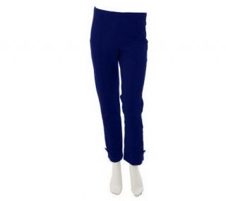 Susan Graver Stretch Cotton Pull on Ankle Pants   A230497