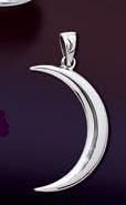 Sterling Silver Moon Crescent Pendant New Large Wiccan