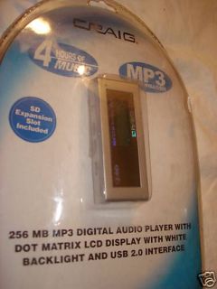 Craig  Digital Audio Player 256 MB Music 4 Hours New