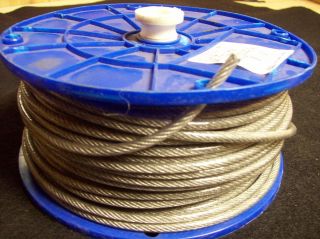 New 250 Reel Wire Rope Aircraft Cable 1 8 3 16 Plastic Coated 7x7