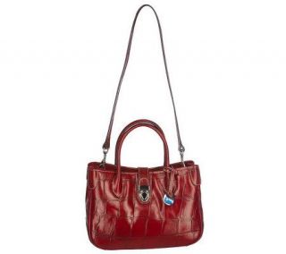 Dooney & Bourke Croco Embossed Small Leather Double Handle Tote