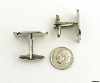 Cartouche Cuff Links   Sterling Silver Vintage Tribal Egyptian Fashion