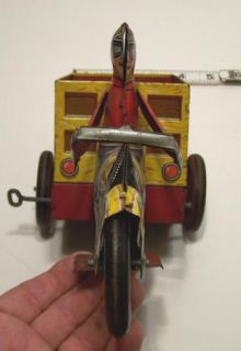 Very Nice Marx Wind Up Motorcycle Tin Speed Boy Delivery Toy Harley