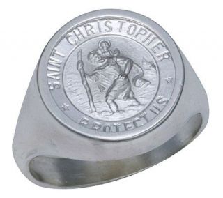 Sterling Silver St. Christopher Medal Ring   J303773