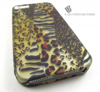 Gold Safari Design Hard Snap on Case Cover for Apple iPhone 5 Phone