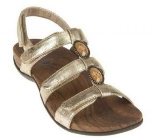 Orthaheel Yasmin Orthotic Metallic Sandals with Jewel Details 