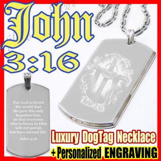 john 3 16 bible quote custom luxury dog tag necklace
