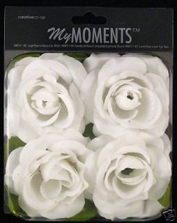 White Rose Petal Silk Flower Tops Creative Co Op