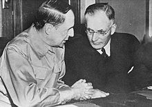 prime minister john curtin confers with macarthur