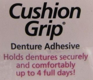 will receive one tube of cushion grip thermoplastice denture adhesive