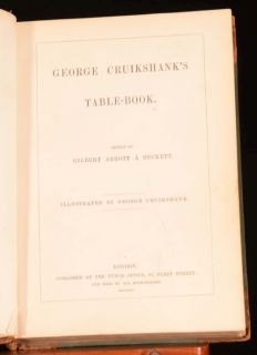 1845 1st Ed George Cruikshank Table Book Illustrated