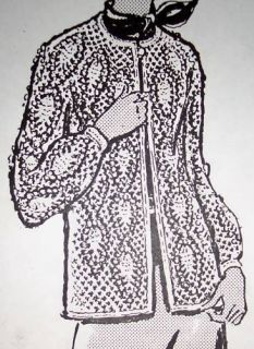 Vintage Pineapple Jacket Crochet Pattern Repro Sz 12 18