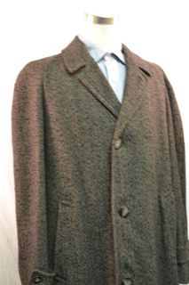 Campus Career Vintage 1950s Crombie Top Coat Charcoal Brown Medium 691