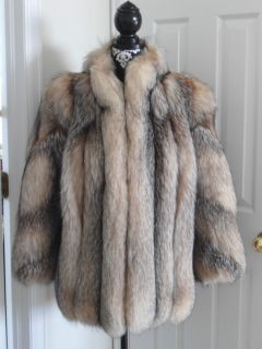 Crystal Fox Fur Coat Jacket Ladies Size Medium
