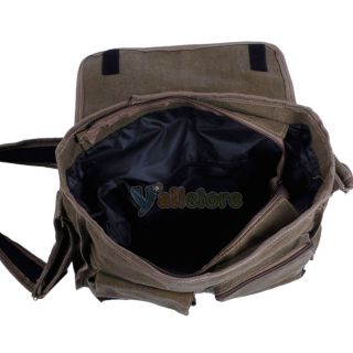  Shoulder Tote Messenger Bag School Bookbag Canvas Bags Khaki