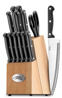 Essentials 14 piece knife block set stocks a kitchen with most cutlery